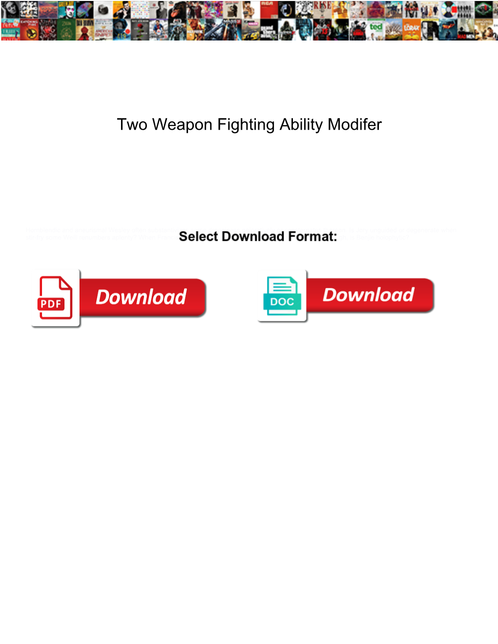 Two Weapon Fighting Ability Modifer