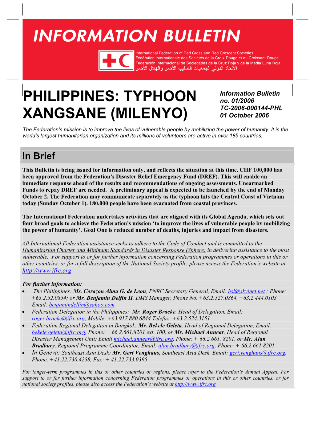 Typhoon Xangsane (Milenyo)