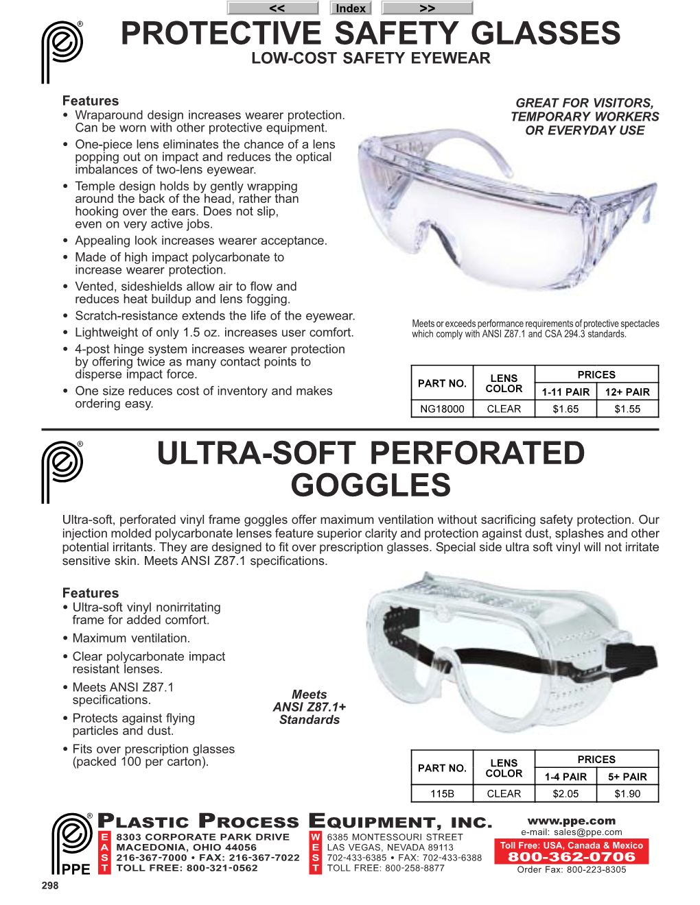 Protective Safety Glasses / Ultra-Soft Perforated