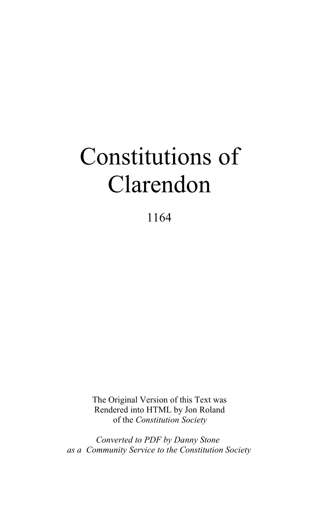 Constitutions of Clarendon