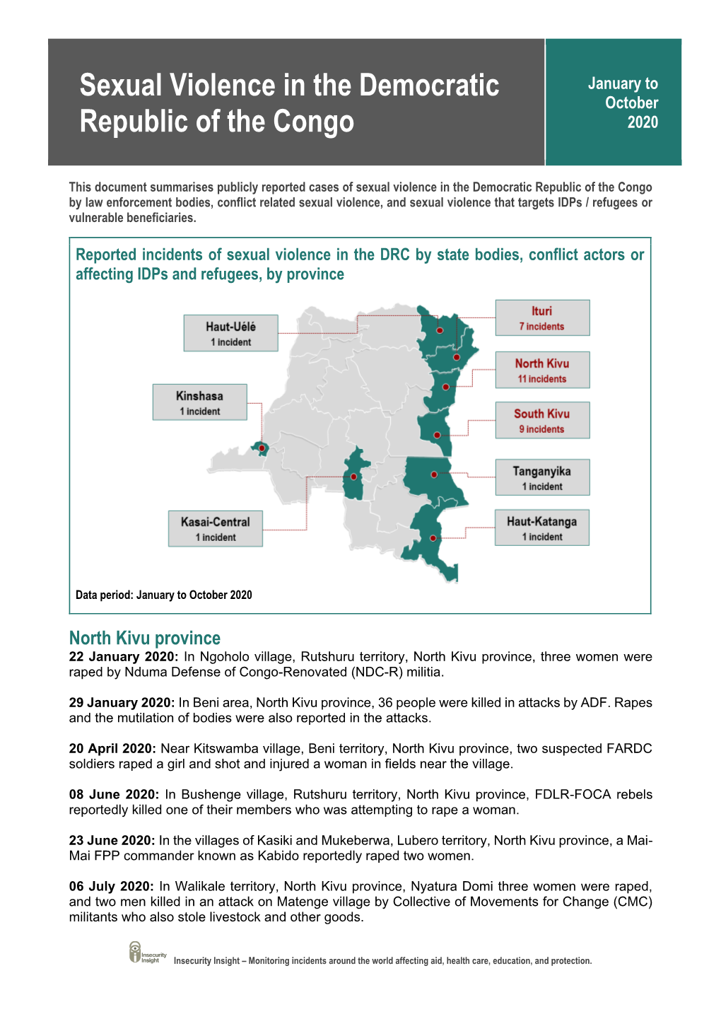 Sexual Violence in the Democratic Republic of the Congo