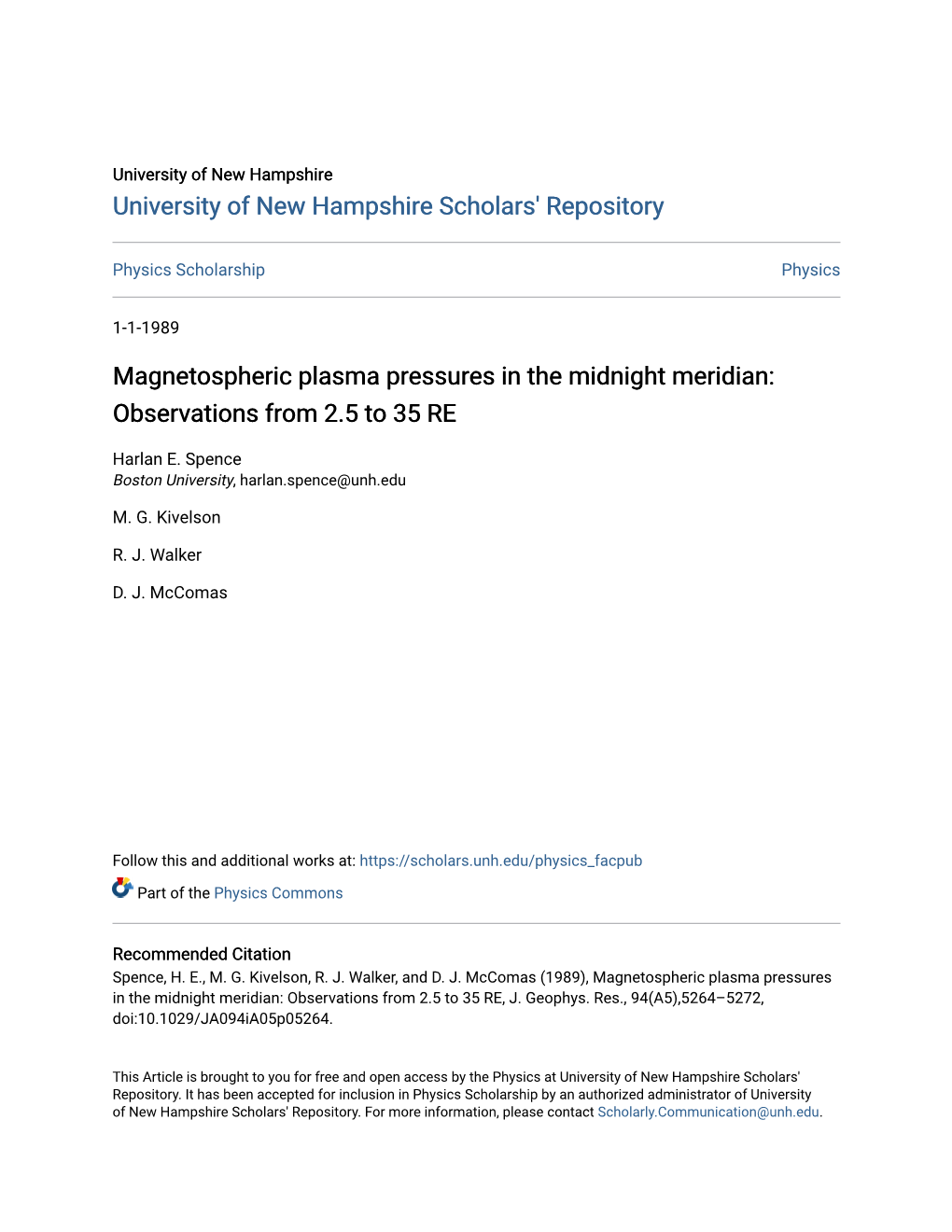 Magnetospheric Plasma Pressures in the Midnight Meridian: Observations from 2.5 to 35 RE