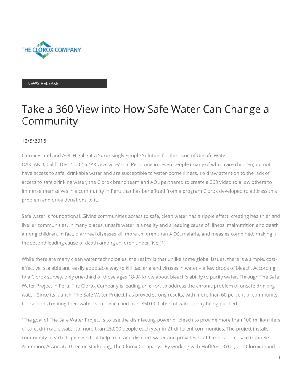 Take a 360 View Into How Safe Water Can Change a Community