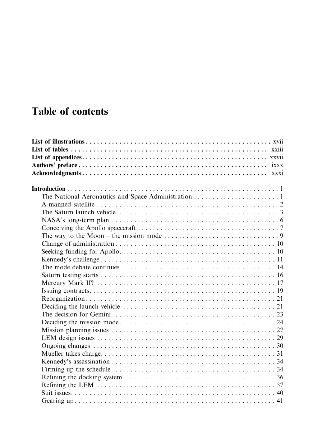 Table of Contents