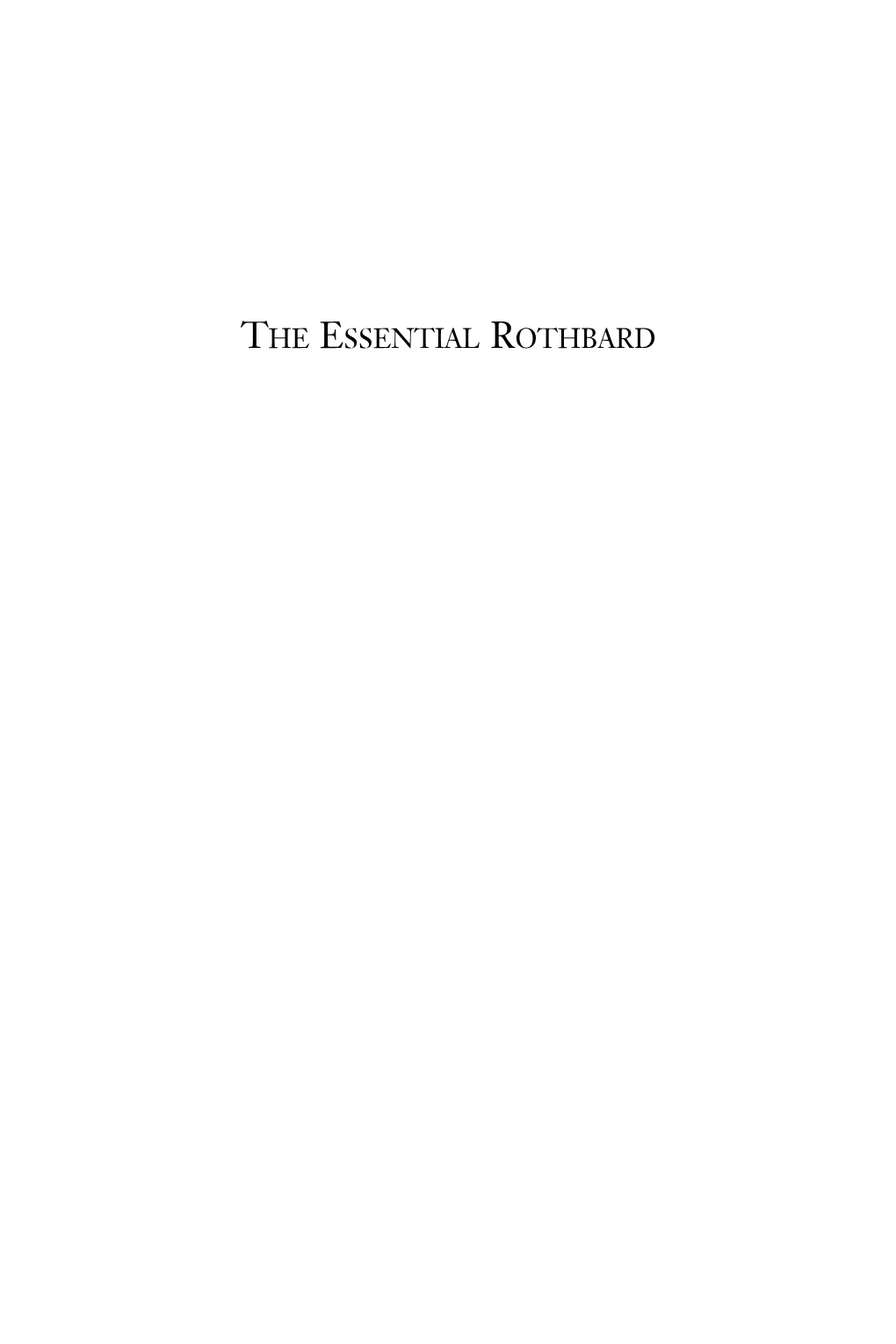 The Essential Rothbard