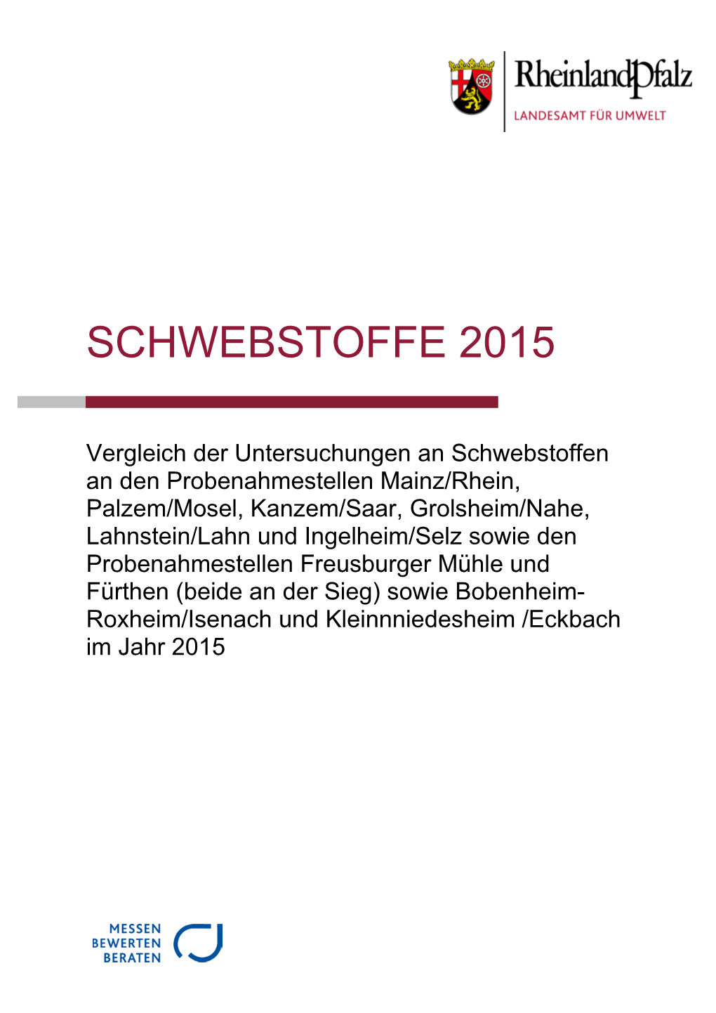 Schwebstoffe 2015