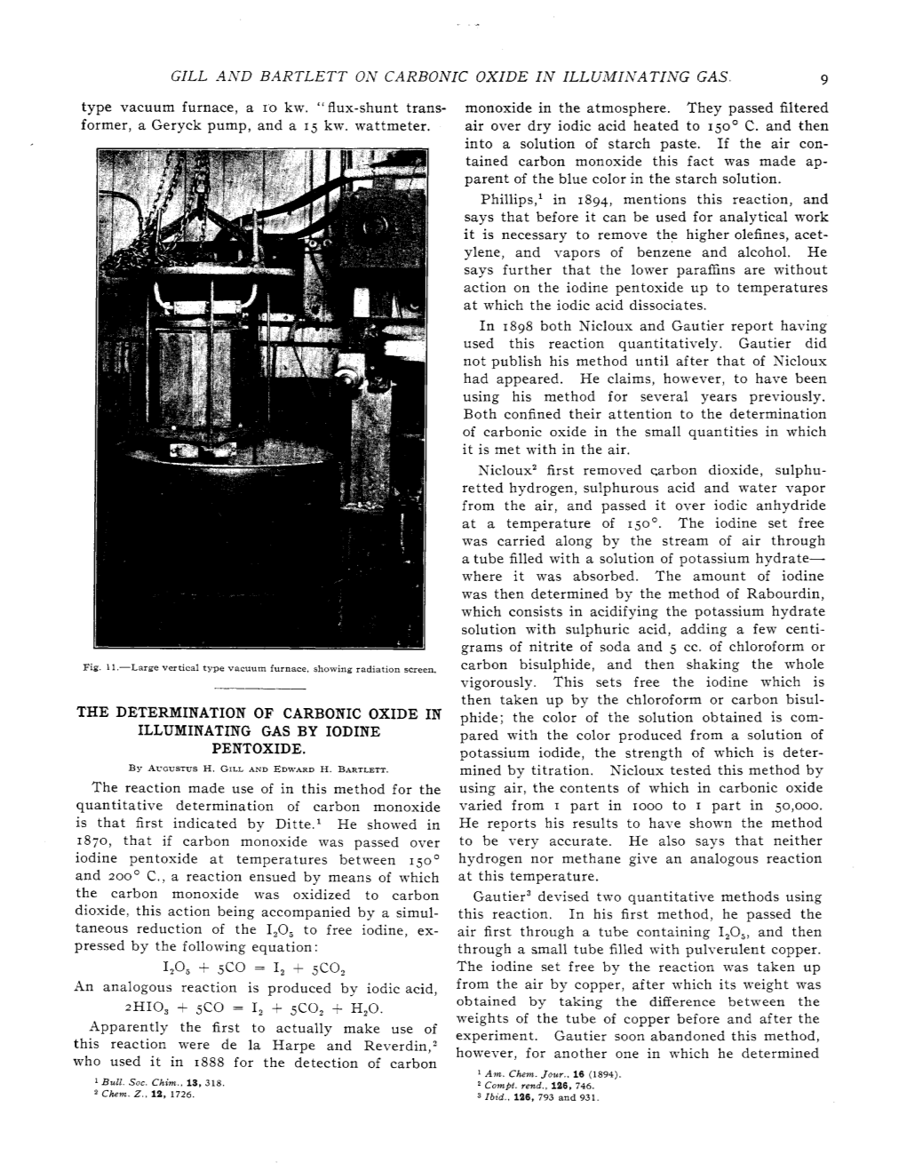 Gill and Bartlett Ox Carbonic Oxide in Illuminating Gas