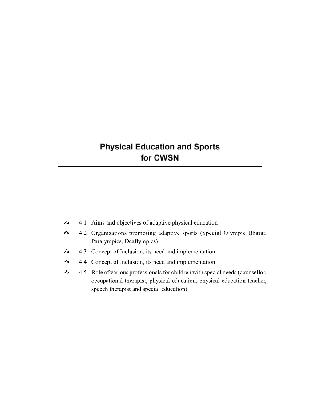 4.1 Aims and Objectives of Adaptive Physical Education