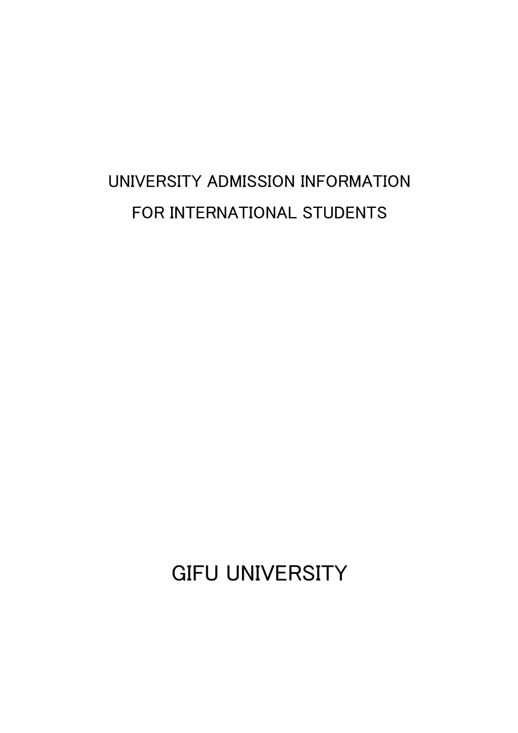University Admission Information for International Students