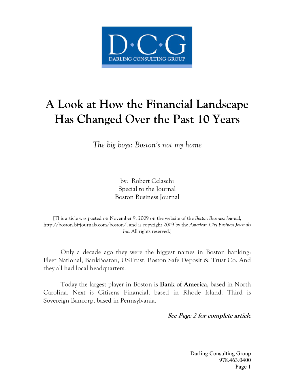A Look at How the Financial Landscape Has Changed Over the Past 10 Years