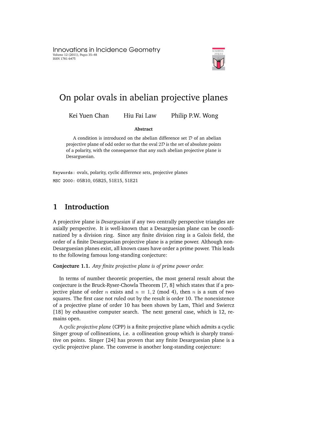 On Polar Ovals in Abelian Projective Planes