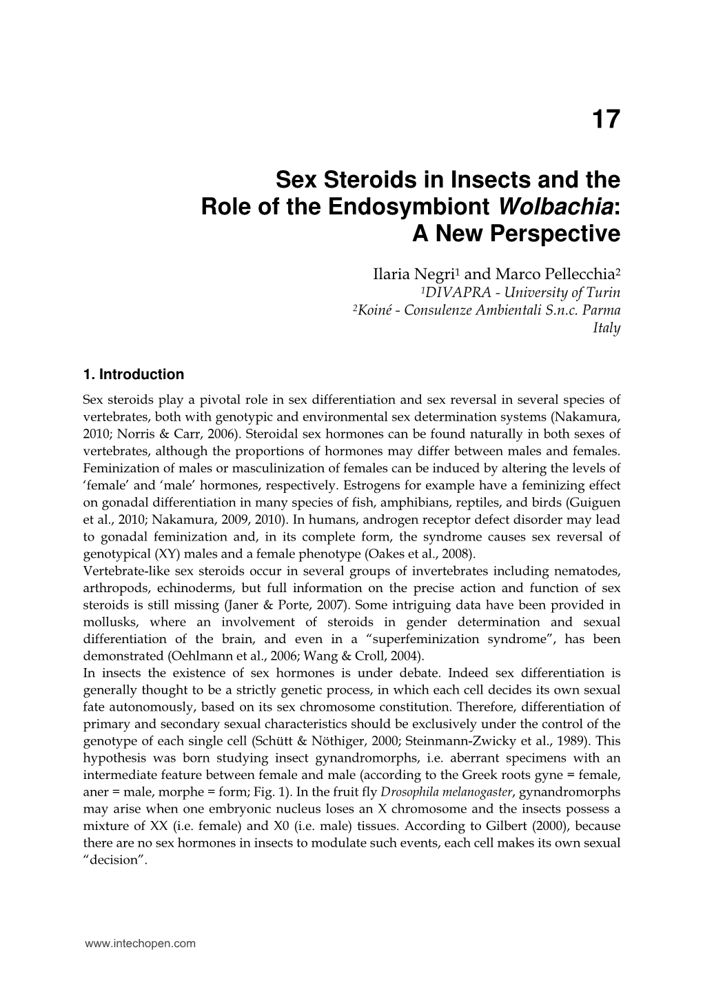 Sex Steroids in Insects and the Role of the Endosymbiont Wolbachia: a New Perspective