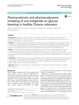 Pharmacokinetic and Pharmacodynamic Modeling of Oral