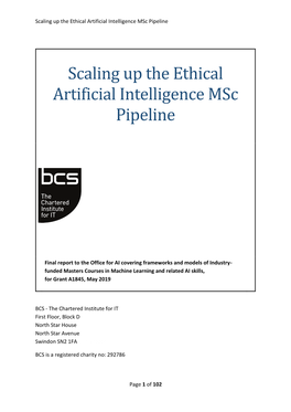 Scaling up the Ethical Artificial Intelligence Msc Pipeline