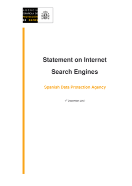 Statement on Internet Search Engines by the Spanish Data