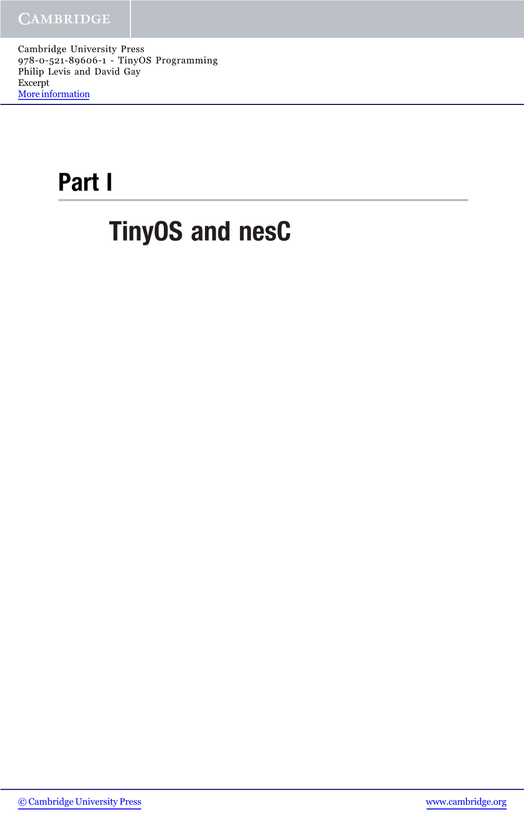 Tinyos and Nesc