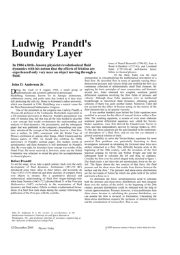 Ludwig Prandtl's Boundary Layer