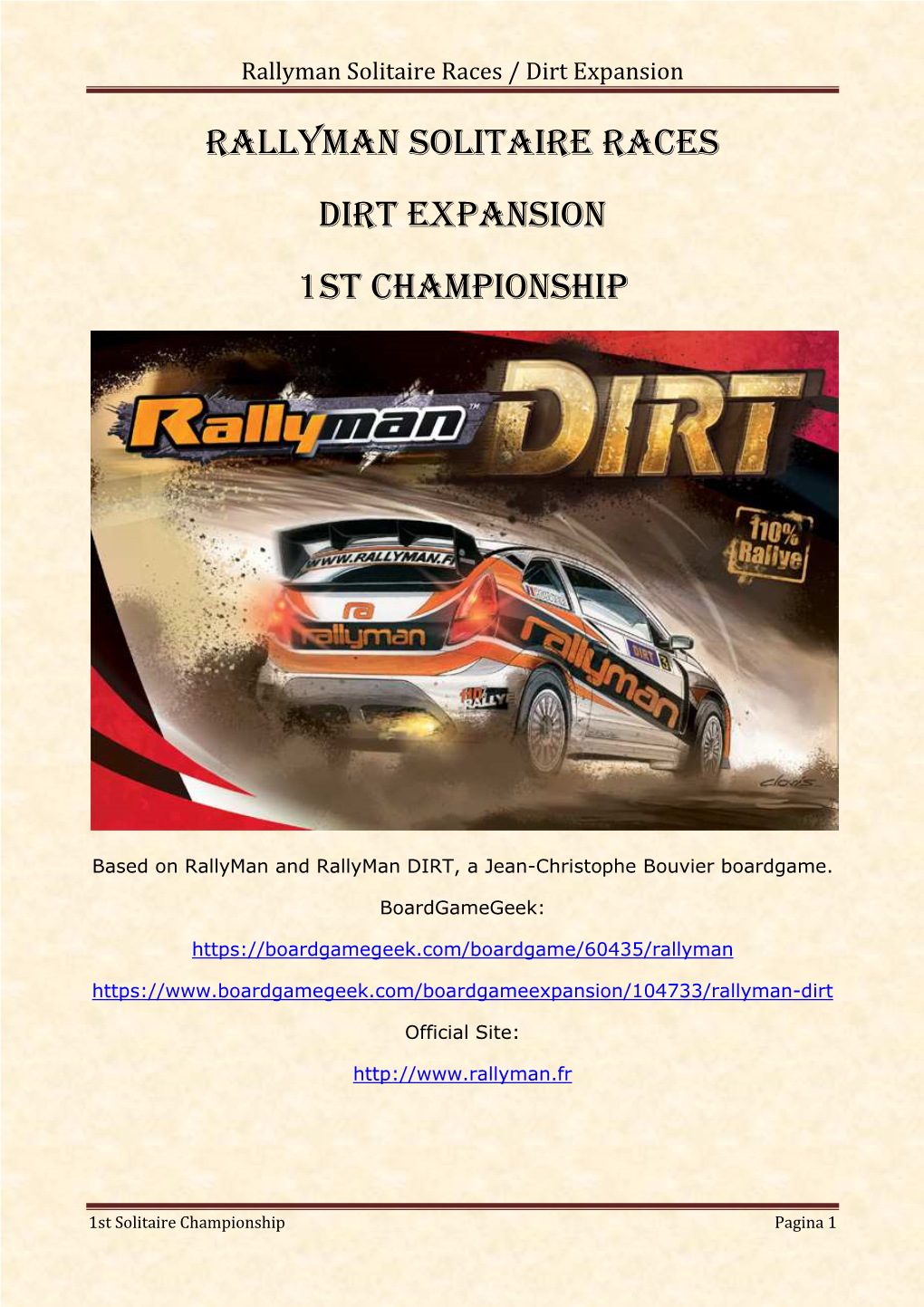 Rallyman Solitaire Races Dirt Expansion 1St Championship