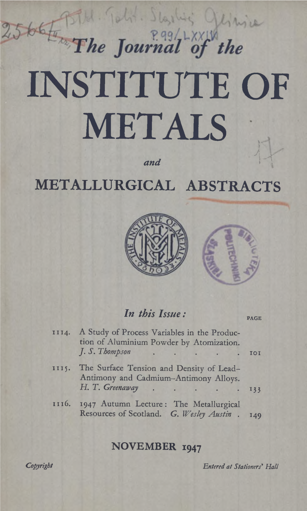 Institute of Metals