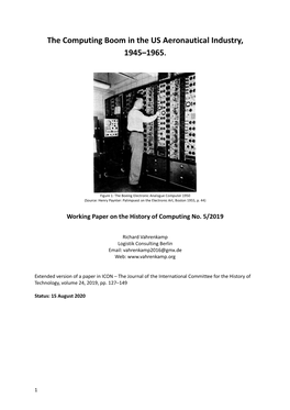 The Computing Boom in the US Aeronautical Industry, 1945–1965