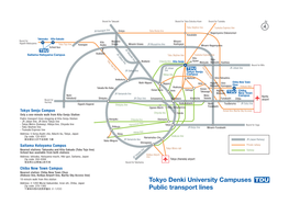 Tokyo Denki University Campuses Public Transport Lines