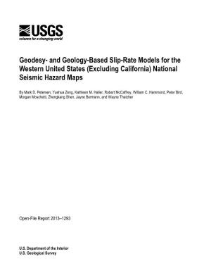 Geodesy- and Geology-Based Slip-Rate Models for the Western United States (Excluding California) National Seismic Hazard Maps