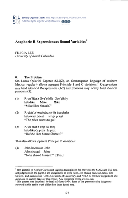 Anaphoric R-Expressions As Bound Variables1