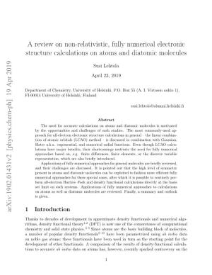 A Review on Non-Relativistic, Fully Numerical Electronic Structure Calculations on Atoms and Diatomic Molecules