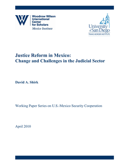 Justice Reform in Mexico: Change and Challenges in the Judicial Sector