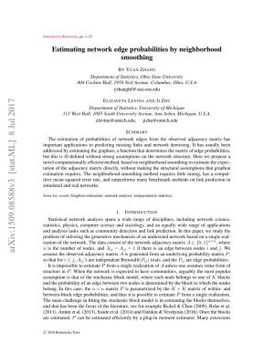 Estimating Network Edge Probabilities by Neighborhood Smoothing