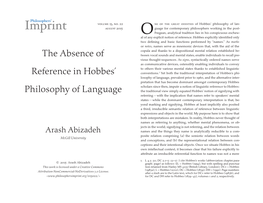 The Absence of Reference in Hobbes' Philosophy of Language