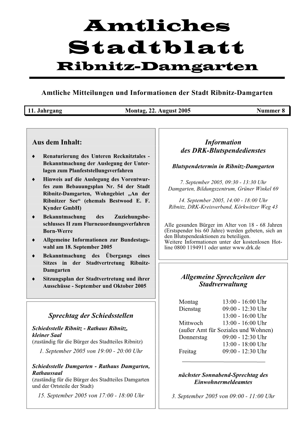 Stadtblatt Ribnitz-Damgarten