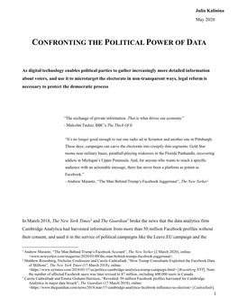 Confronting the Political Power of Data