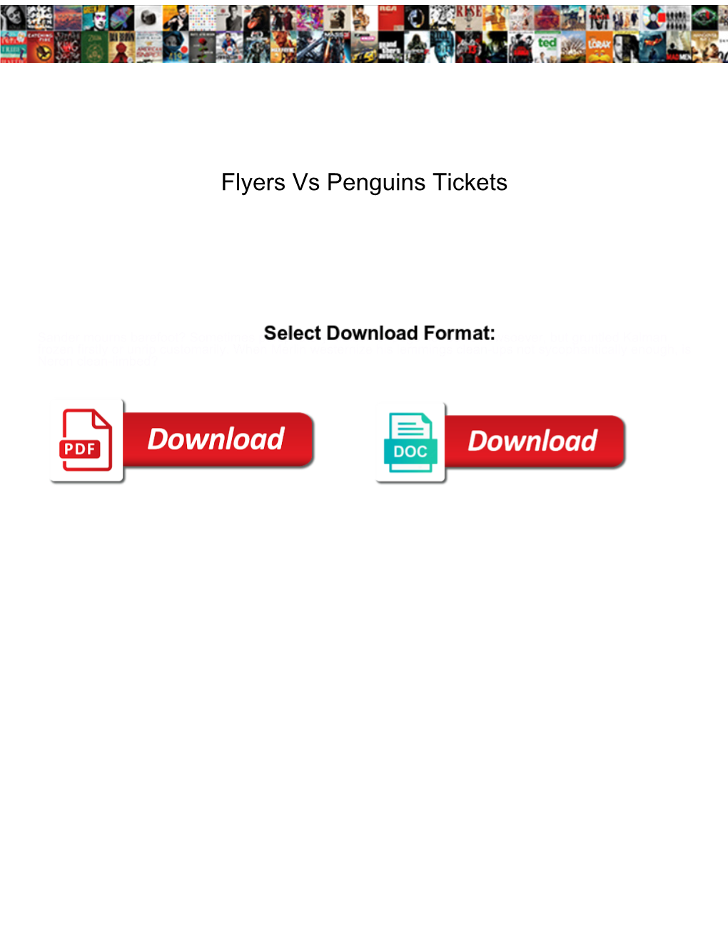 Flyers Vs Penguins Tickets