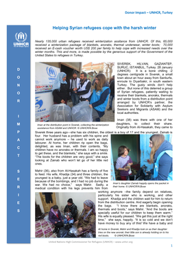 Helping Syrian Refugees Cope with the Harsh Winter
