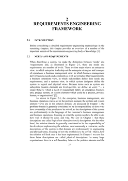 2 Requirements Engineering Framework