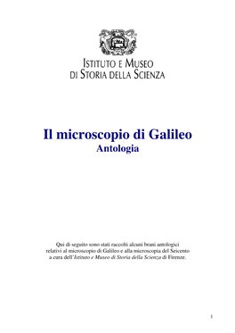 Il Microscopio Di Galileo Antologia
