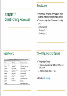 Chapter 17: Sheet-Forming Processes G