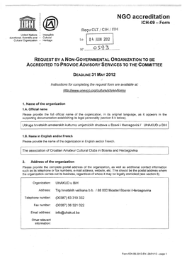 NGO Accreditation ICH-09- Form