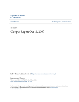 Campus Report Oct 11, 2007
