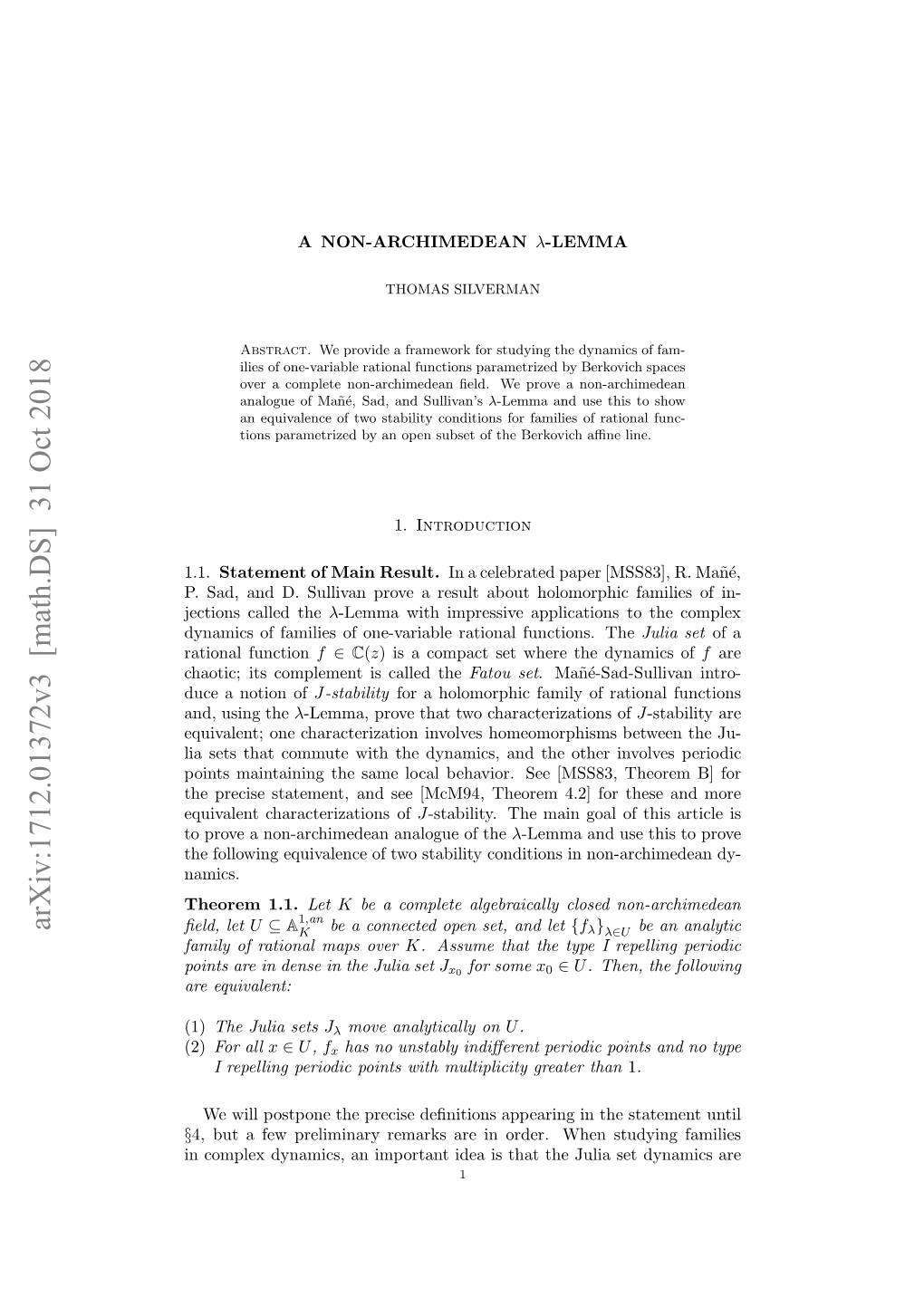 A Non-Archimedean $\Lambda $-Lemma
