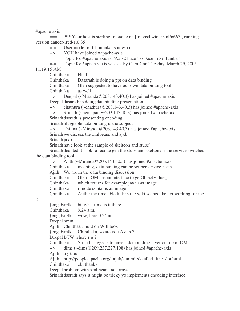 Apache-Axis === *** Your Host Is Sterling.Freenode.Net[Freebsd