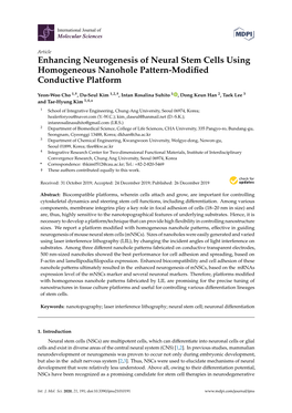 Enhancing Neurogenesis of Neural Stem Cells Using Homogeneous Nanohole Pattern-Modified Conductive Platform