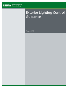 Exterior Lighting Control Guidance