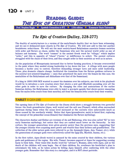 The Epic of Creation (Enuma Elish) Prof