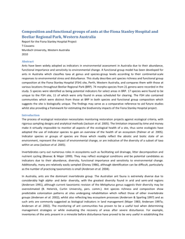 Composition and Functional Groups of Ants at the Fiona Stanley Hospital