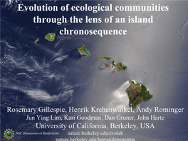 Evolution of Ecological Communities Through the Lens of an Island Chronosequence