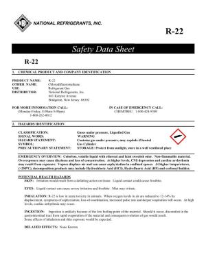 R-22 Safety Data Sheet
