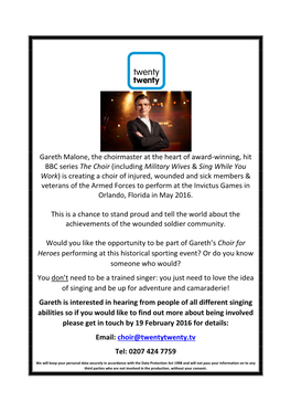 Gareth Malone, the Choirmaster at the Heart of Award-Winning, Hit BBC
