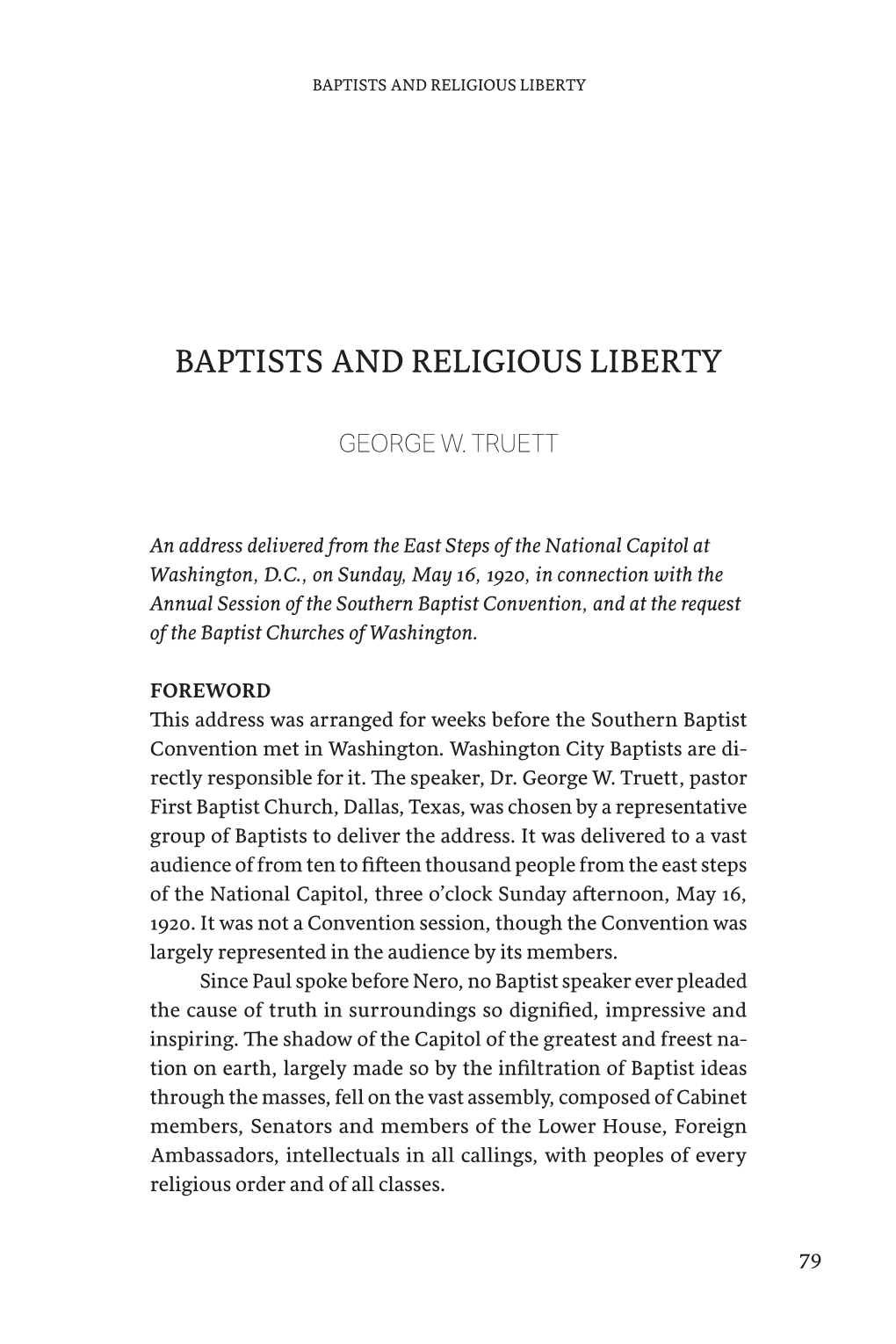 Baptists and Religious Liberty